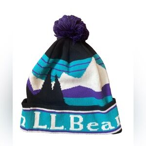 L.L. Bean Katahdin Knit Pom Beanie Unisex Graphic Winter Toque Small